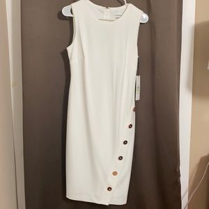 Ivory Calvin Klein Dress with Rose Gold Buttons!